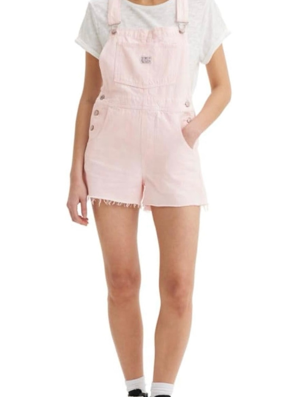 Levi's Light Pink Denim Short Overalls